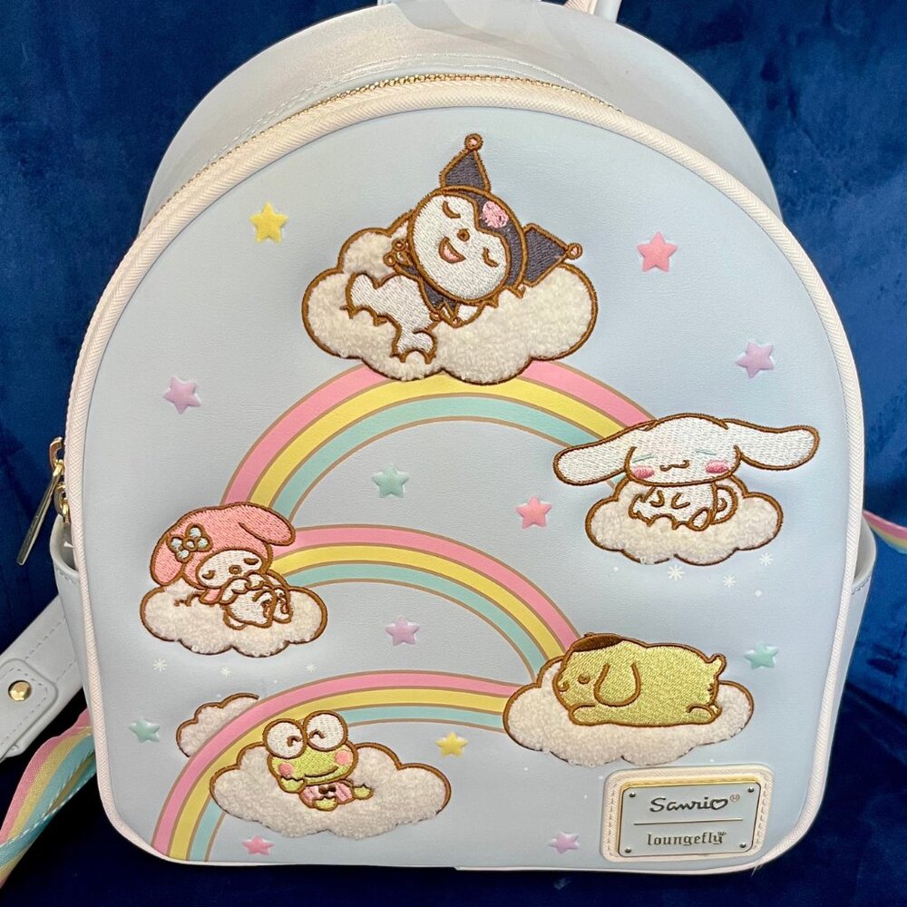🌈 Loungefly Sanrio Hello Kitty & Friends Rainbow Clouds Mini Backpack 🎀